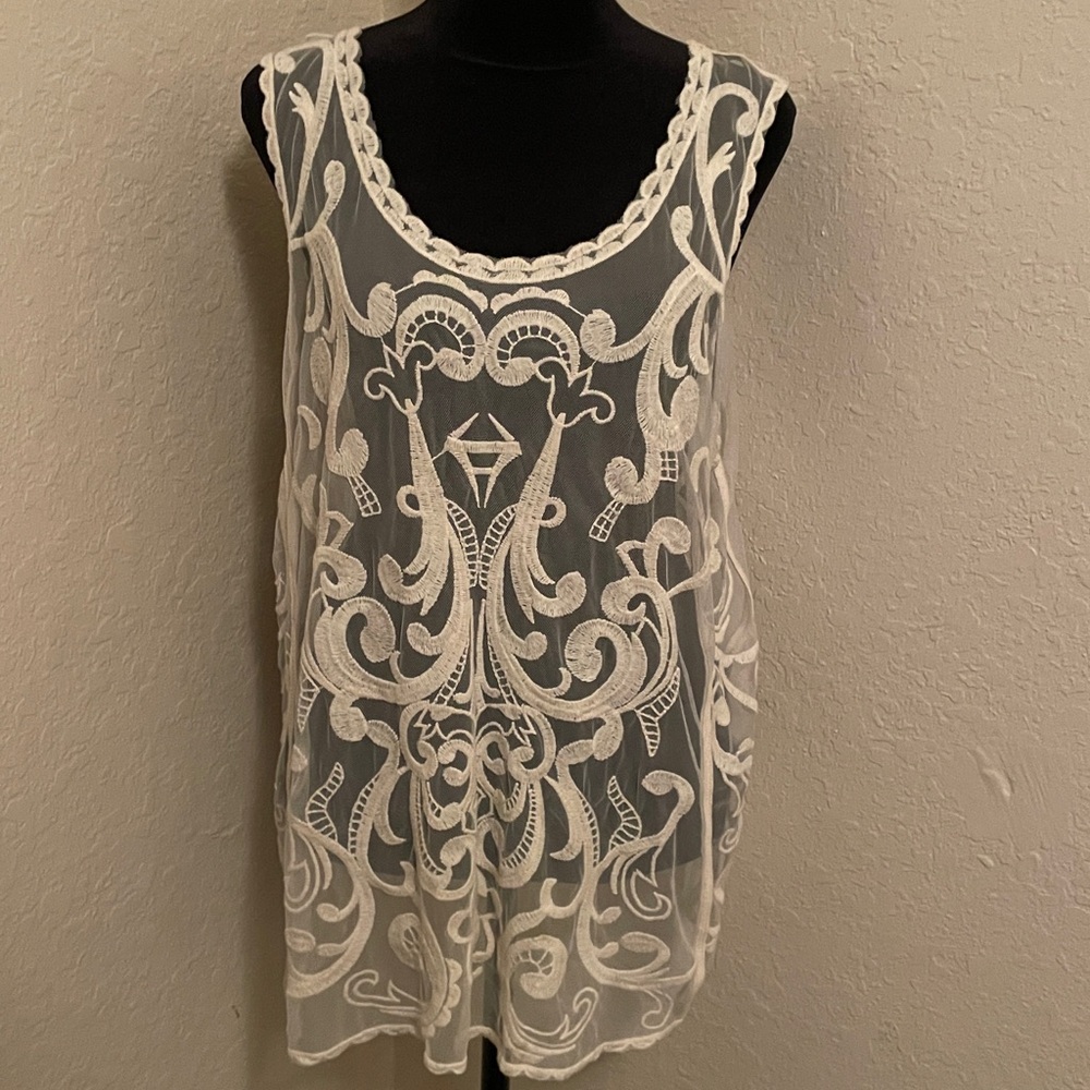 Express Cream Lace Top